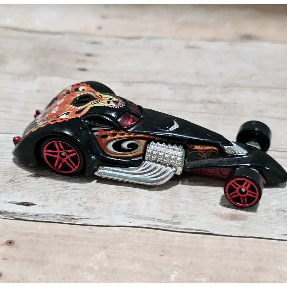 Hot Wheels Hammered Coupe Black Flames Red Base 2000 Diecast Car Mattel
